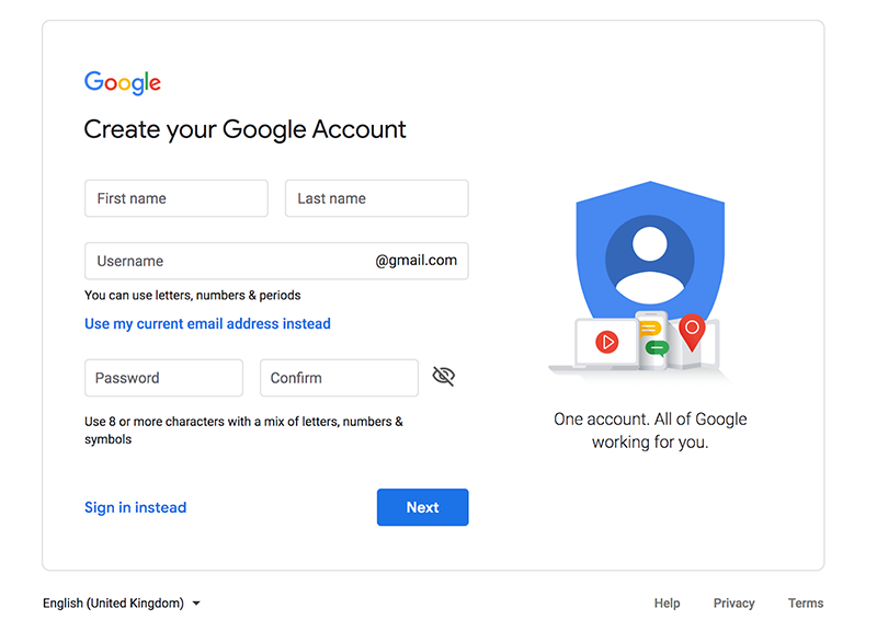 حساب گوگل برای دسترسی به Keyword Planner